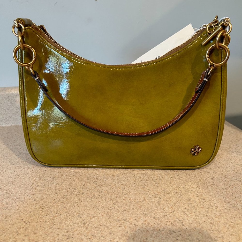 Tory Burch Mercer Patent Crescent Bag
